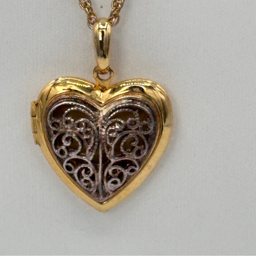 Gold Heart Locket Pendant